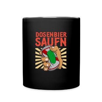 Bierathlon Dosenbier Bier Trinken Alkohol Bierdose - Tasse einfarbig - Schwarz - Vorne
