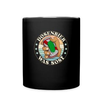Bierdosen Trinker Saufen Alkohol Party Geschenk - Tasse einfarbig - Schwarz - Vorne