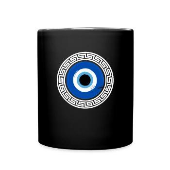 Mykonos Korfu Griechenland Flagge Antike Reise - Tasse einfarbig - Schwarz - Vorne