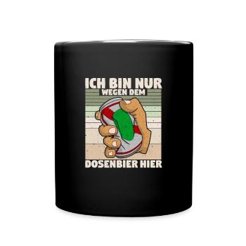Bier Alkohol Suafen Dosenbier Biertrinker Geschenk - Tasse einfarbig - Schwarz - Vorne