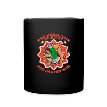 Alkohol Bier Dosenbier Saufen party Geschenk - Tasse einfarbig - Schwarz - Vorne