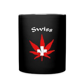 Swiss Schweiz - Tasse einfarbig - Schwarz - Vorne