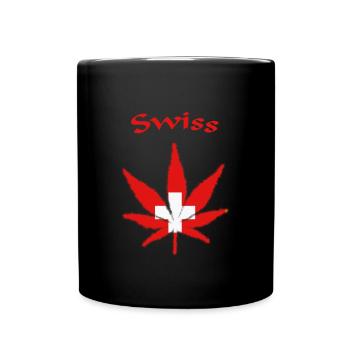 Swiss, Schweiz, Switzerland - Tasse einfarbig - Schwarz - Vorne
