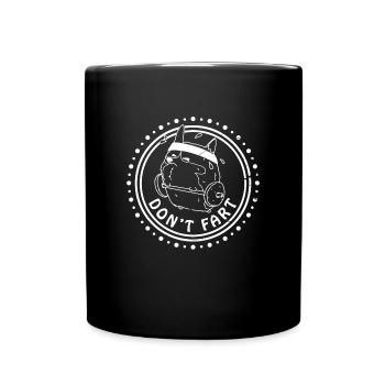 Hund Muskeln Lifting Kreuzheben Training Gym - Tasse einfarbig - Schwarz - Vorne