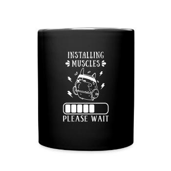 Hund Muskelaufbau Sportler Gym Training - Tasse einfarbig - Schwarz - Vorne