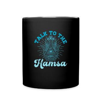 Hamsa Eye Hand Talisman Yoga Fluchschutz - Tasse einfarbig - Schwarz - Vorne