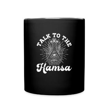 Hamsa Eye Hand Talisman Yoga Fluchschutz - Tasse einfarbig - Schwarz - Vorne