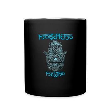 Hand Hamsa Eye Talisman Yoga Fluchschutz - Tasse einfarbig - Schwarz - Vorne