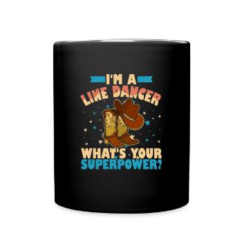 Western Stiefel Line Dance Tanzsport Cowboy - Tasse einfarbig - Schwarz - Vorne