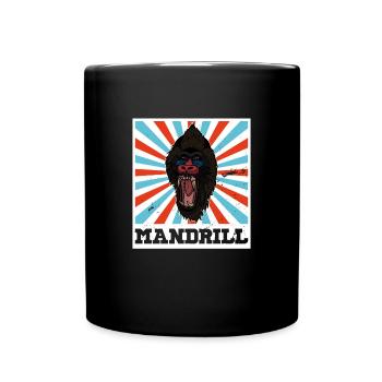 Mandrill Afrika Primat Safari Affe Säugetier - Tasse einfarbig - Schwarz - Vorne