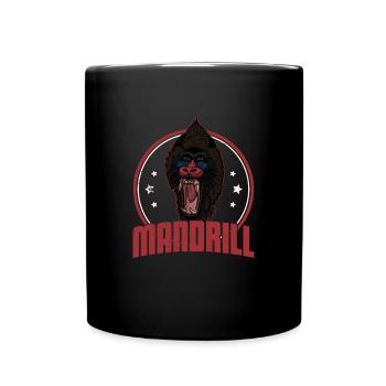 Mandrill Dschungel Safari Primat Zoologe - Tasse einfarbig - Schwarz - Vorne