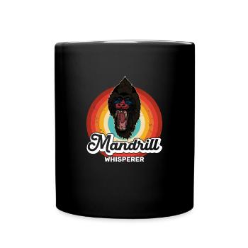 Primat Affe Mandrill Safari Dschungel Zoologe - Tasse einfarbig - Schwarz - Vorne