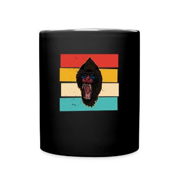 Mandrill Biologe Zoologe Tiere primat Safari - Tasse einfarbig - Schwarz - Vorne