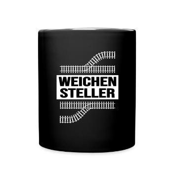 Eisenbahn "Weichensteller" Lok Modeleisenbahn - Tasse einfarbig - Schwarz - Vorne