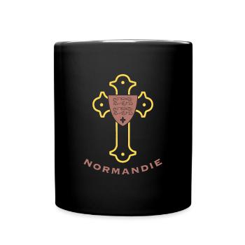 Herzogtum Normandie Flagge Frankreich Urlaub - Tasse einfarbig - Schwarz - Vorne