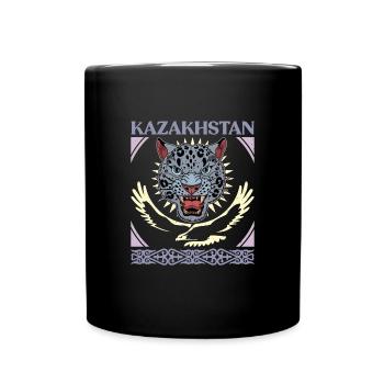 Kasachstan Flagge Herkunft Astana Kasachisch - Tasse einfarbig - Schwarz - Vorne