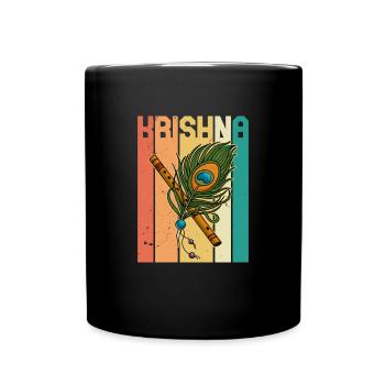Krishna Flöte Bansuri Indien Buddhist Hindu - Tasse einfarbig - Schwarz - Vorne