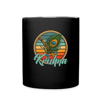 Krishna Indien Musik Flöte Hinduismus Zen - Tasse einfarbig - Schwarz - Vorne