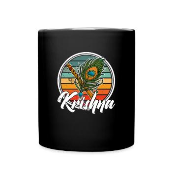 Krishna Indien Musik Flöte Hinduismus Zen - Tasse einfarbig - Schwarz - Vorne
