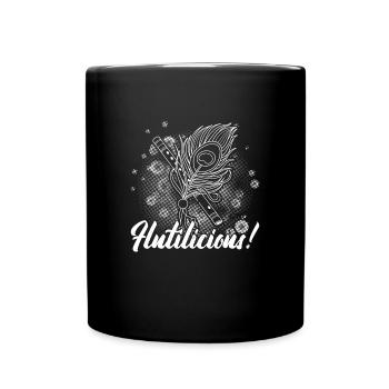 Krishna Indien Bansuri Flöte Bambus Yoga Zen - Tasse einfarbig - Schwarz - Vorne