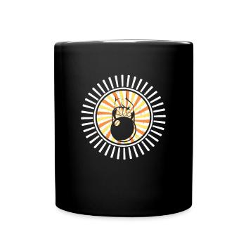 Kettlebell Hantel Barbell Gym Sportler Fitness - Tasse einfarbig - Schwarz - Vorne