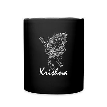 Krishna Yoga Zen Flöte Musik Hindu Buddhist - Tasse einfarbig - Schwarz - Vorne