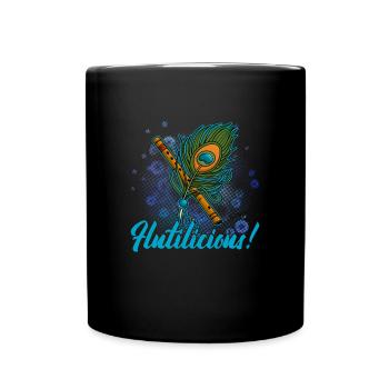 Krishna Indien Bansuri Flöte Bambus Yoga Zen - Tasse einfarbig - Schwarz - Vorne