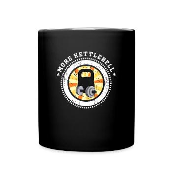 Kettlebell Muskelaufbau Fitness Hantel Sport - Tasse einfarbig - Schwarz - Vorne