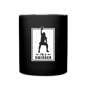 Bodybuilder Masse Kettlebell Hantel Fitness - Tasse einfarbig - Schwarz - Vorne