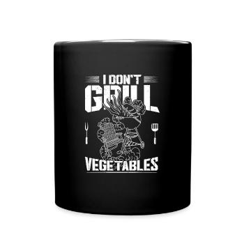 Grillmeister BBQ Fleisch Grillen Smoker Koch - Tasse einfarbig - Schwarz - Vorne