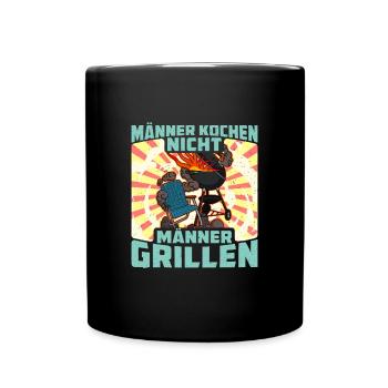 Barbecue BBQ Fleisch Grillen Soße Schmortopf - Tasse einfarbig - Schwarz - Vorne