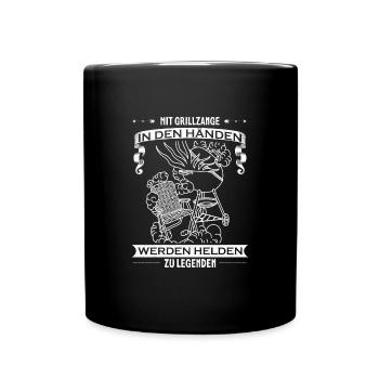 BBQ Rindfleisch Wurst Kochchef Grillmeister - Tasse einfarbig - Schwarz - Vorne