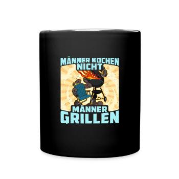 Barbecue BBQ Fleisch Grillen Soße Schmortopf - Tasse einfarbig - Schwarz - Vorne