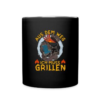 Hinterhofgrillen BBQ Grillen Smoker Fleisch - Tasse einfarbig - Schwarz - Vorne