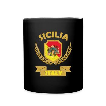 Sizilien Region Italien Sicilia Italia Catania - Tasse einfarbig - Schwarz - Vorne