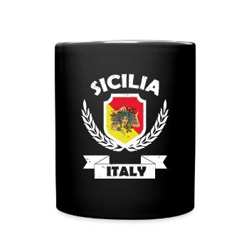 Sizilien Region Italien Sicilia Italia Catania - Tasse einfarbig - Schwarz - Vorne