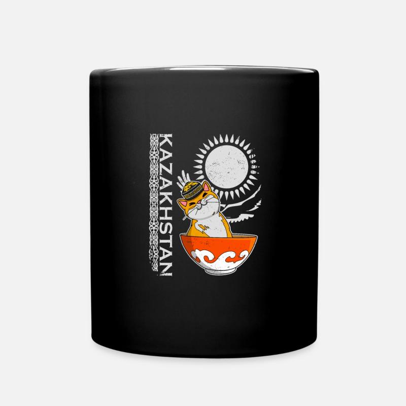 Kasachstan Flagge National Herkunft Katze Jurte - Tasse einfarbig - Schwarz
