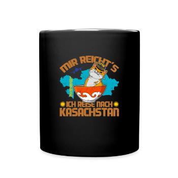 Kasachstan Reise UdSSR Katze Kasachisch Kasach - Tasse einfarbig - Schwarz - Vorne