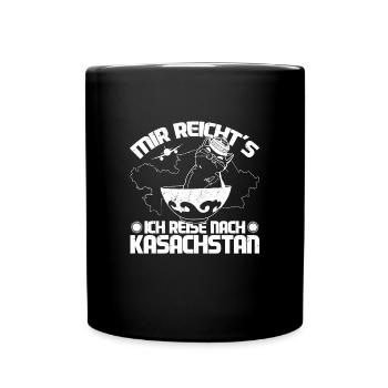 Kasachstan Reise UdSSR Katze Kasachisch Kasach - Tasse einfarbig - Schwarz - Vorne