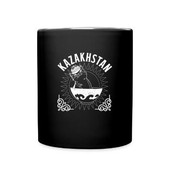 Kasachstan National UdSSR Herkunft Kasachisch - Tasse einfarbig - Schwarz - Vorne
