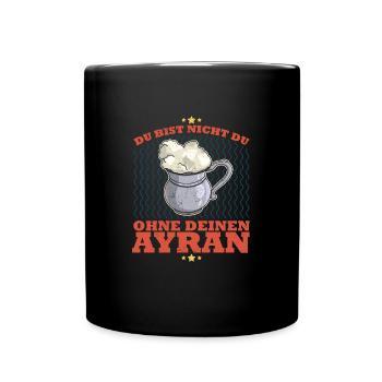 Ayran Becher Kebab Döner Imbiss Türkei National - Tasse einfarbig - Schwarz - Vorne