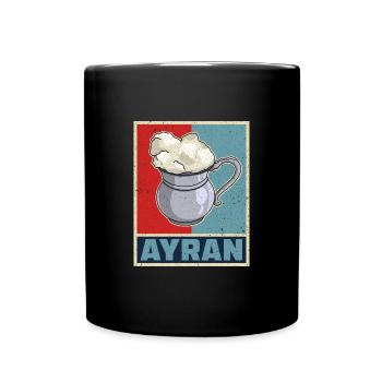Ayran Becher Döner Kebab Türkei Türlisch Milch - Tasse einfarbig - Schwarz - Vorne