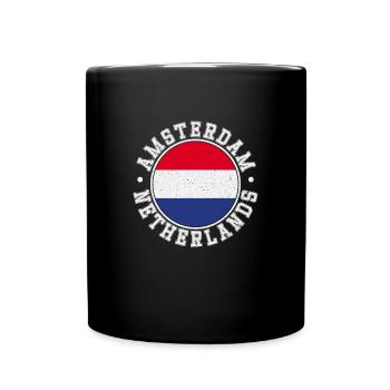 Niederlande Flagge Landesfarben Herkunft - Tasse einfarbig - Schwarz - Vorne