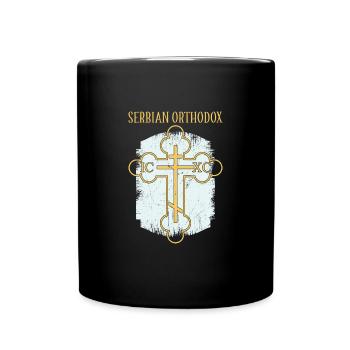 Serbien Belgrad Balkan Orthodox Flagge Kreuz - Tasse einfarbig - Schwarz - Vorne