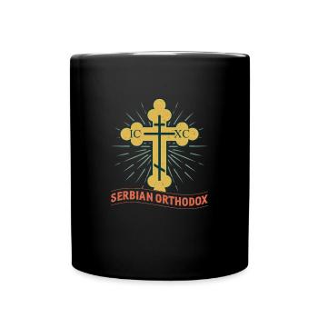 Serbien Serbe Kreuz Symbol Orthodox Balkan - Tasse einfarbig - Schwarz - Vorne