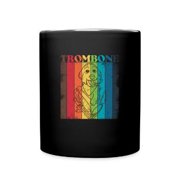 Hund Musik Instrument Posaune Musik Lehrer - Tasse einfarbig - Schwarz - Vorne