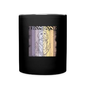 Hund Musik Instrument Posaune Musik Lehrer - Tasse einfarbig - Schwarz - Vorne