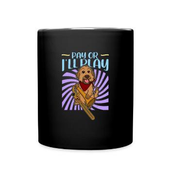 Posaunist Musiker Trompete Musik Hund - Tasse einfarbig - Schwarz - Vorne