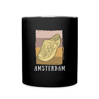 Niederlande Tourist Amsterdam Holzschuhe Schuhe - Tasse einfarbig - Schwarz - Vorne
