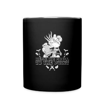 Fleisch Grillen Vater BBQ Smoker Sommer Koch - Tasse einfarbig - Schwarz - Vorne